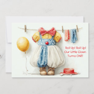 Invitation Clownette Couture 1er anniversaire