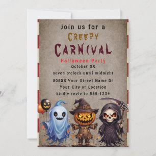 Invitation Clowns effrayants et terrifiants Fête de carnaval 