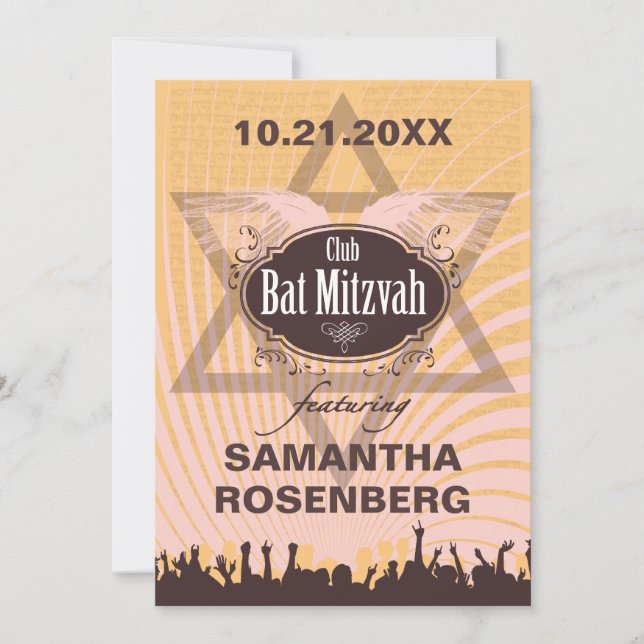 Invitation Club Bat mitzvah (Devant)
