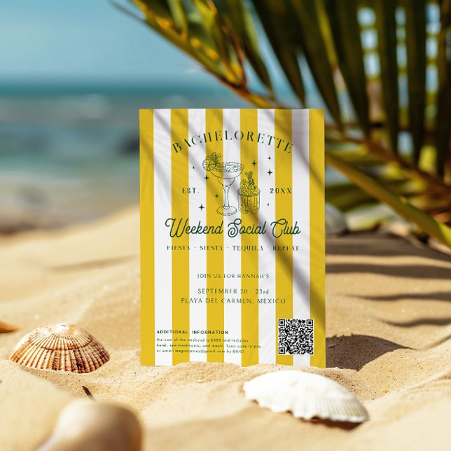 Invitation Club Cocktail d'été | Fin de semaine de bacheloret (Créateur téléchargé)