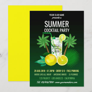 Invitation Club de Cocktails d'Été/Fête d'entreprise ajoutez