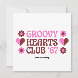 Invitation Club de cœurs Groovy Rétro '67 Rose Brun Saint-Val