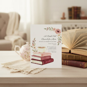 Invitation Club de lecture Cozy Books & Tea Brunch de la fête