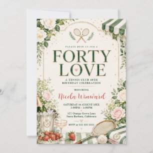 Invitation Club de Tennis Quarante Amour Anniversaire