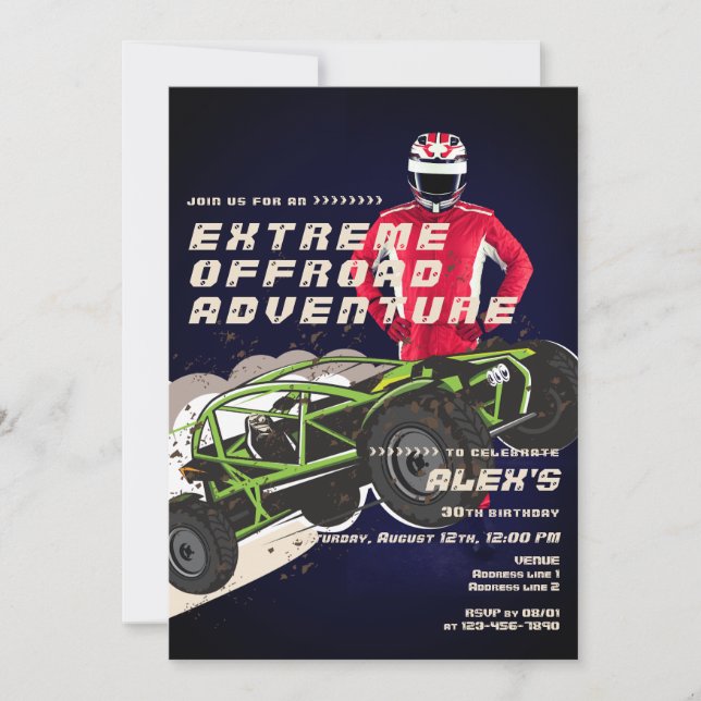 Invitation Club de voiture de sport extrême d'aventure tout-t (Devant)