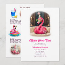 Club Rose Chaud Flamant Rose Drôle Enterrement de