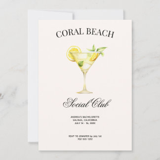 Invitation Club Social de Lieu Personnalisé Cocktail au Citro