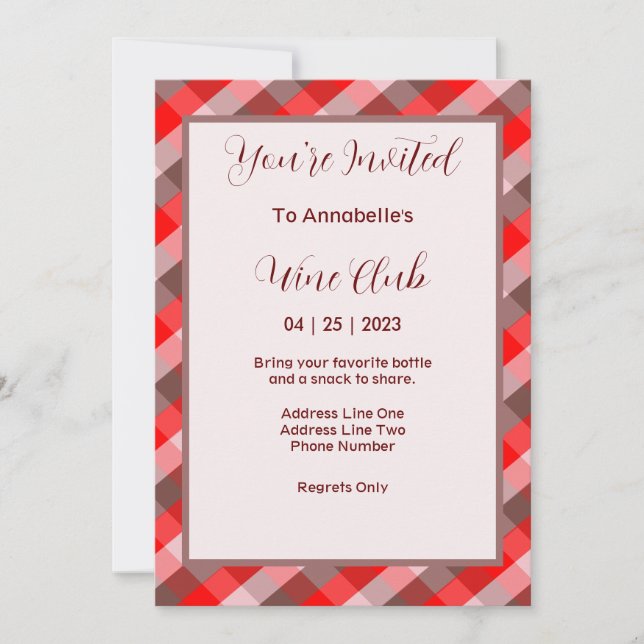 Invitation Club Vin (Devant)