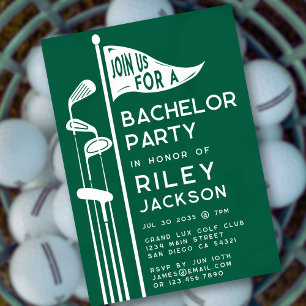 Invitation Clubs de golf classiques Fête de retraite Vert
