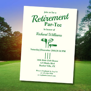 Invitation Clubs de golf de retraite à thème Par Tee