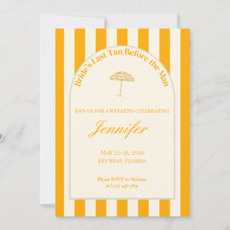 Invitation Coastal Bachelorette Invitation/Itinerary - Orange