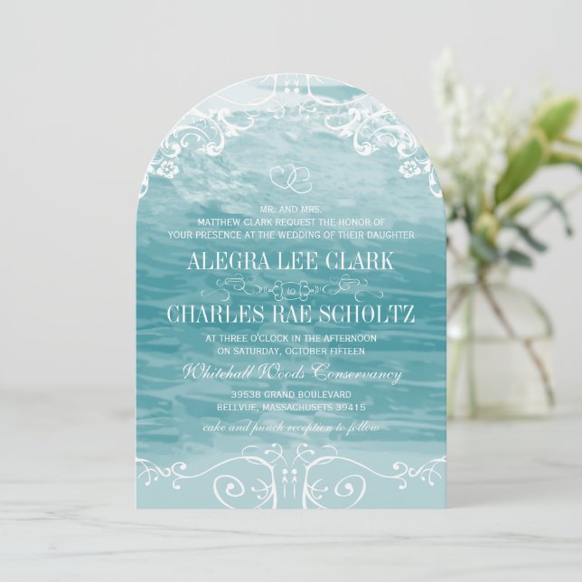 Invitation Coastal Chic Destination Plage Mariage (Debout devant)