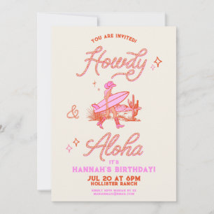 Invitation Coastal Cowgirl Anniversaire Western Beach Party