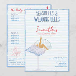 Invitation Cocardes de mariage Coquillages Croisière de plage