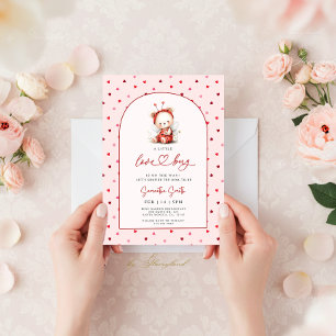 Invitation Coccinelle rose Baby Shower Fille