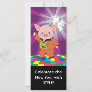 Invitation cochon de disco sur la piste de danse