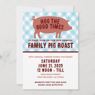Invitation Cochon de lait rôti pour de bons moments