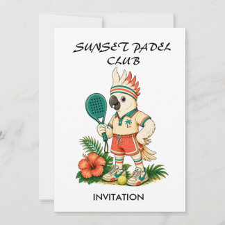 Invitation Cockatoo Junior Padel Club Enfants Personnalisé Ré