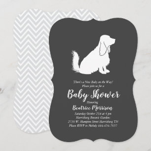 Invitation Cocker Spaniel Dog Baby shower Neutre Genre