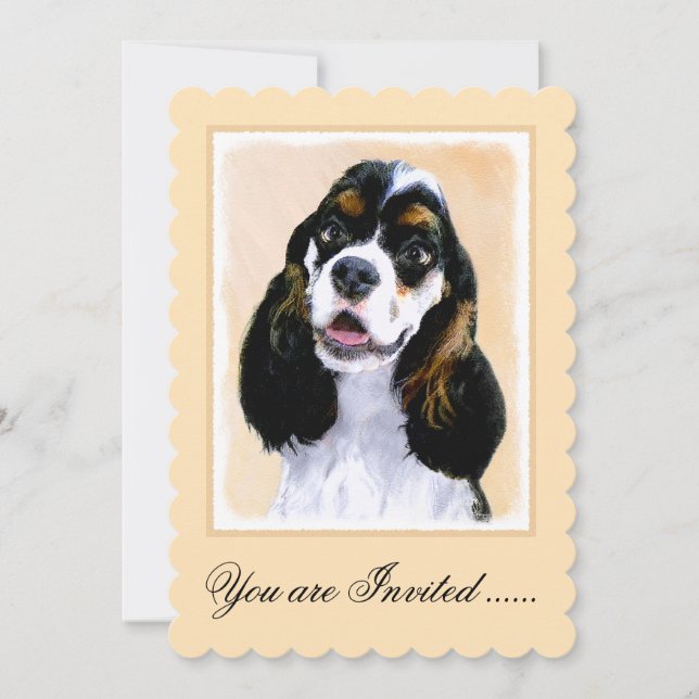 Invitation Cocker Spaniel (Parti) Peinture - Art Chien origin (Devant)
