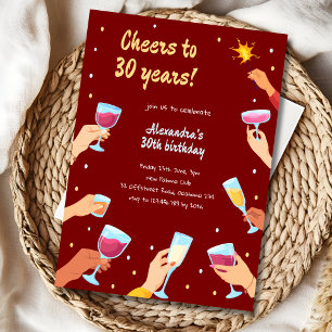 Invitation Cocktail à l'invitation d'anniversaire pour adulte