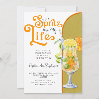 Invitation Cocktail Aperol Spritz Fête des mariées de style i