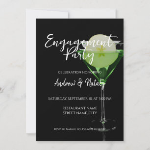 Invitation Cocktail appletini vert avec tranche de pomme