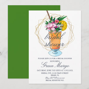 Invitation Cocktail Aquarelle Tropical Baby Shower Nuptiale