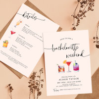 Cocktail Bachelorette Weekend Party Calligraphie