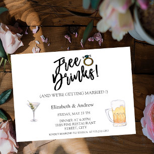 Invitation Cocktail, Bière, Mariage de boissons gratuites