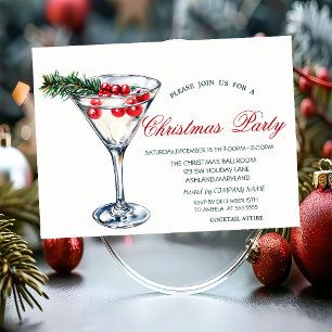 Invitation Cocktail Branches de Pin Noël Entreprise