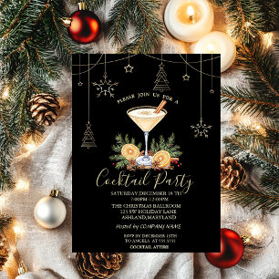 Invitation Cocktail de décoration de Noël Orange Noël