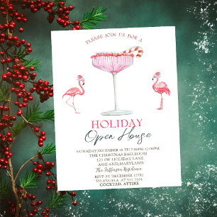 Invitation Cocktail de Fête des Flamants Roses Maison Ouverte