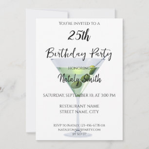 Invitation Cocktail de martini coloré