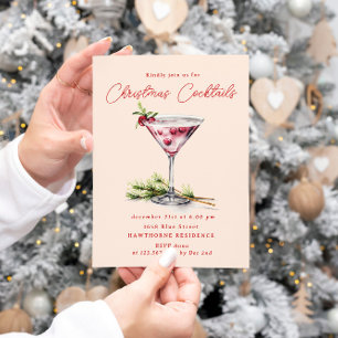 Invitation Cocktail de Noël et soirée élégante