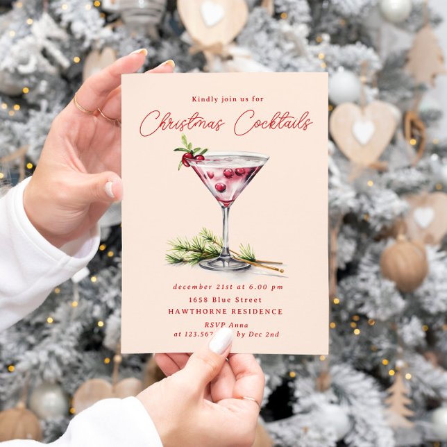 Invitation Cocktail de Noël et soirée élégante (Créateur téléchargé)