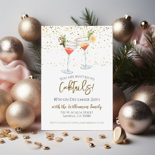 Invitation Cocktail de Noël Festive Boissons Party