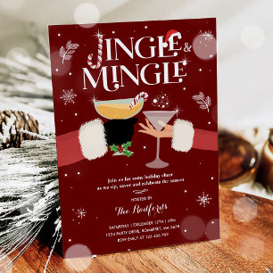 Invitation Cocktail de Noël Jingle Et Mingle
