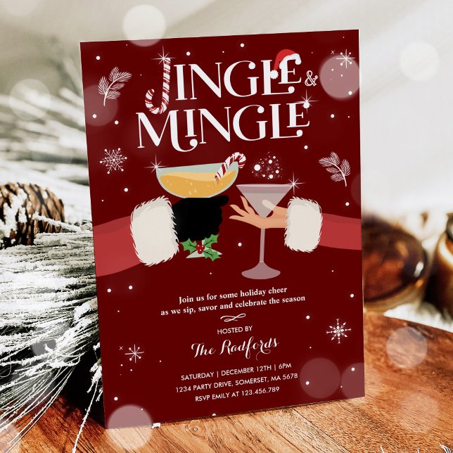 Invitation Cocktail de Noël Jingle Et Mingle (Créateur téléchargé)