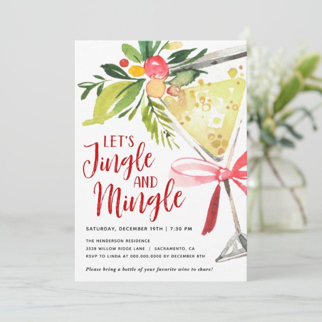 Invitation Cocktail de Noël Jingle et Mingle (Debout devant)