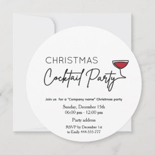 Invitation Cocktail de Noël minimaliste entreprise