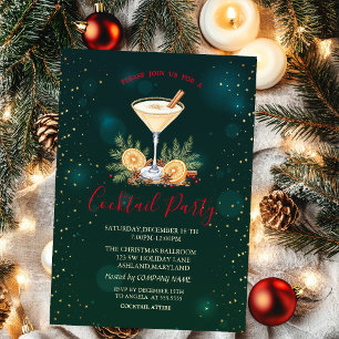 Invitation Cocktail de Noël : une étoile verte pour un Noël v