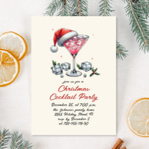 Invitation Cocktail de Noël Whimsical tiré à la main