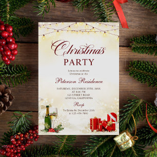Invitation Cocktail de Parties scintillant de Noël
