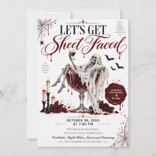 Invitation Cocktail de squelette effrayant pour la fête d'Hal