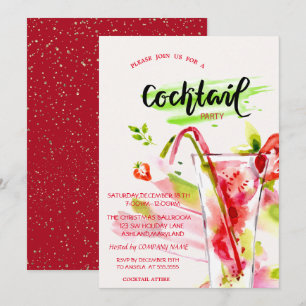 Invitation Cocktail de vacances Confetti Société Noël I