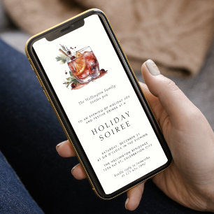 Invitation Cocktail de vacances Festive moderne fête de Noël