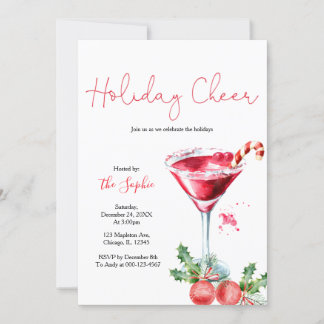 Invitation Cocktail de vacances Soirée de Noël