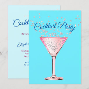 Invitation Cocktail Diamonds Moderne Adulte fête d'anniversai