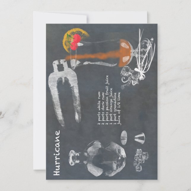 Invitation Cocktail d'ouragan (Devant)